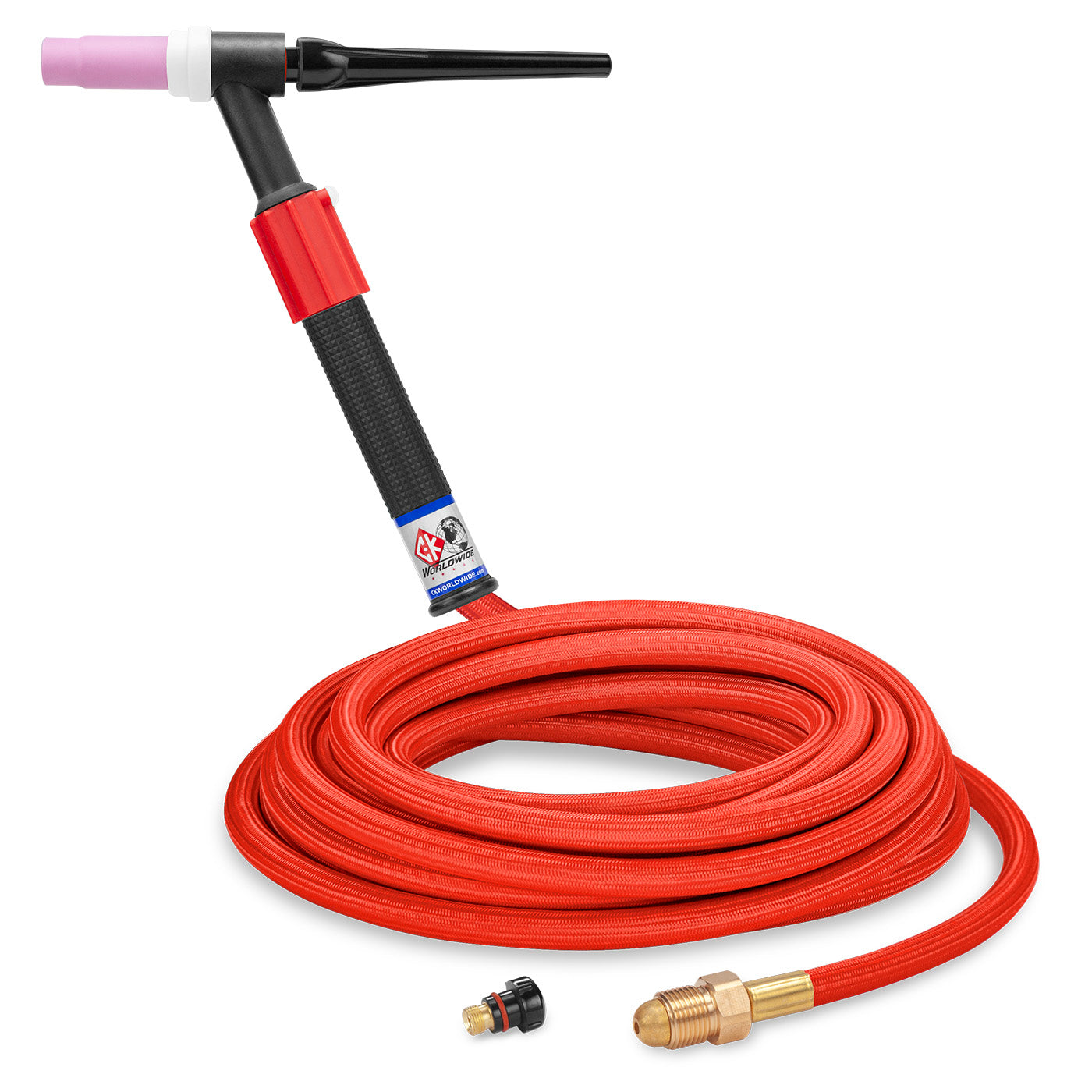 CK Worldwide CKC1525VHSF TIG Torch - 150 Amp Gas-Cooled, Rigid Head with Valve, 25' SuperFlex Cables