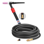 CK Worldwide CKC1525VH - 150 Amp Rigid TIG Torch with Valve, Gas-Cooled, 25' Cables