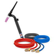 CK Worldwide TL18V-12SF FX - 350 Amp Flex Head TIG Torch with Valve, Water-Cooled, 12.5' Super-Flex Cables, Trim Line