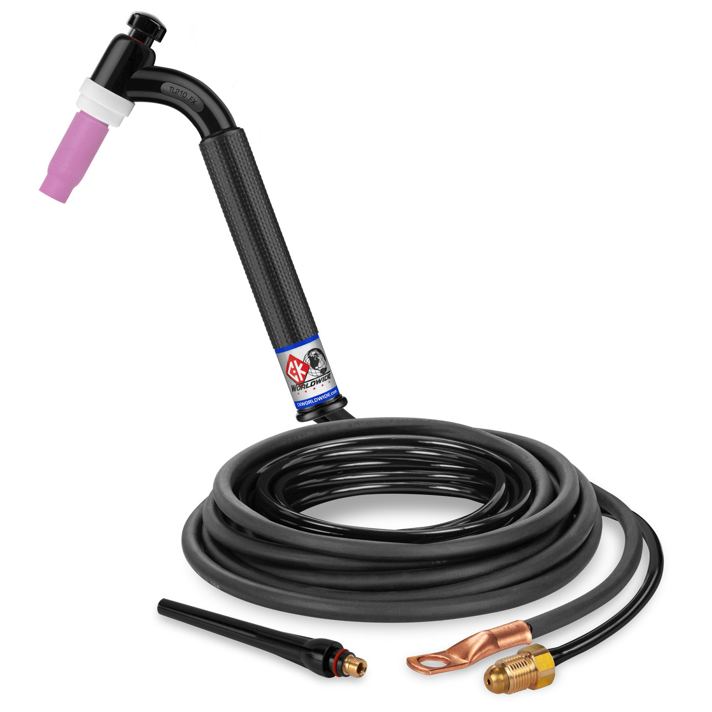 CK Worldwide TL2112N FX 200 Amp Flex Head TIG Torch, Gas-Cooled, 12.5' Standard Cables, Trim Line