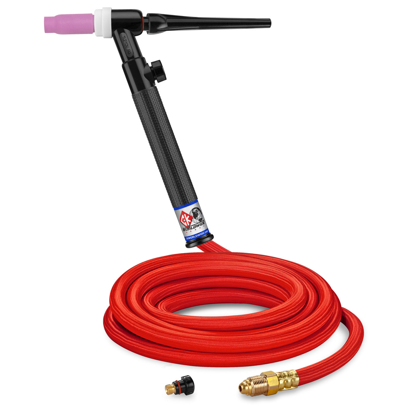 CK Worldwide TL2112VHSF RG - 200 Amp Rigid Head TIG Torch with Valve, Gas-Cooled, 12.5' Super-Flex Cable