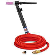 CK Worldwide TL2112VHSF RG - 200 Amp Rigid Head TIG Torch with Valve, Gas-Cooled, 12.5' Super-Flex Cable