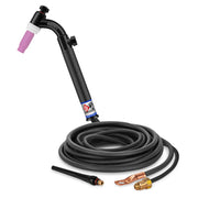CK Worldwide TL2112VNSF FX 200A flex-head gas-cooled TIG torch with valve, 12.5ft super-flex dark cable