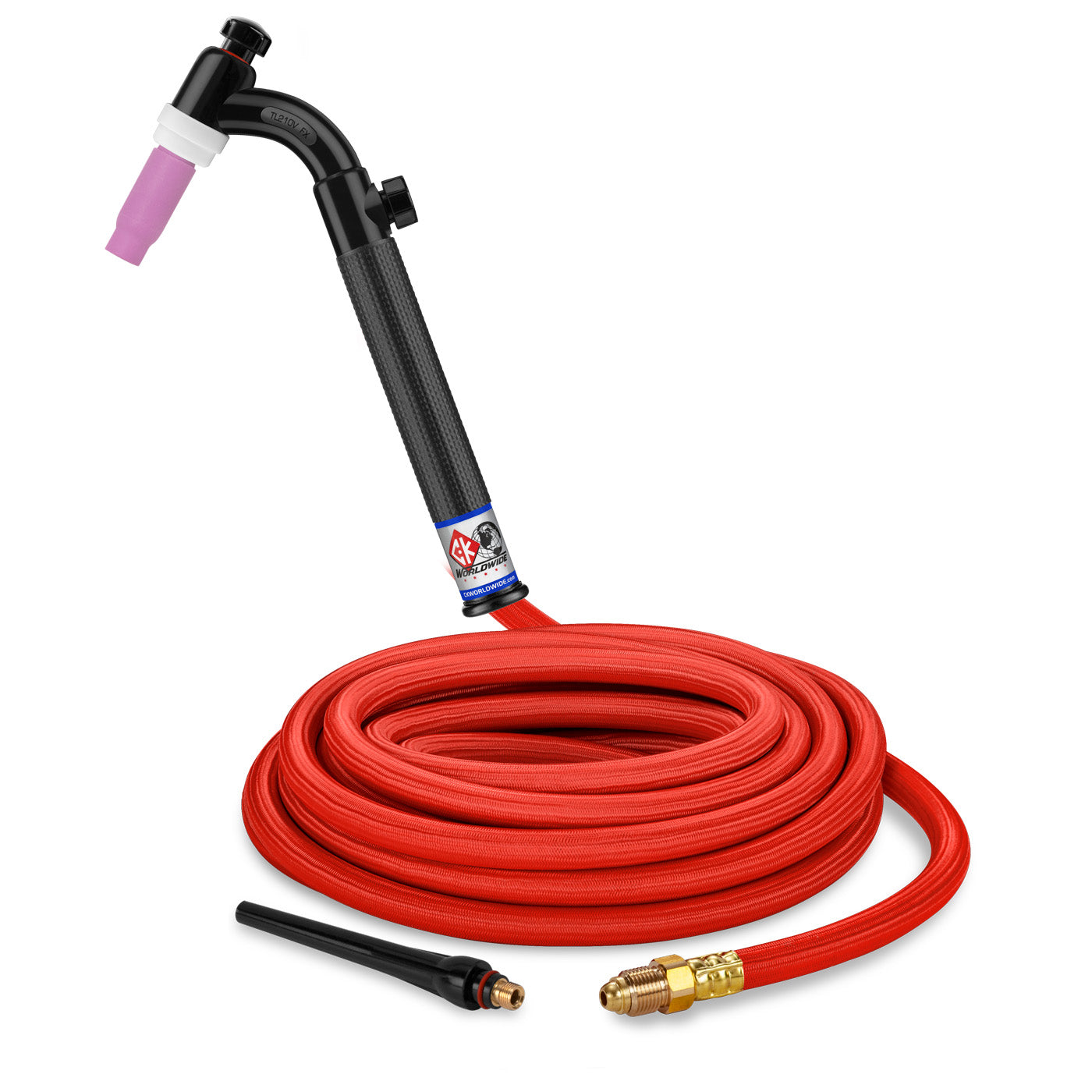 CK Worldwide TL2125VHSF FX - 200 Amp Flex Head TIG Torch with Valve, Gas-Cooled, 12.5' Super-Flex