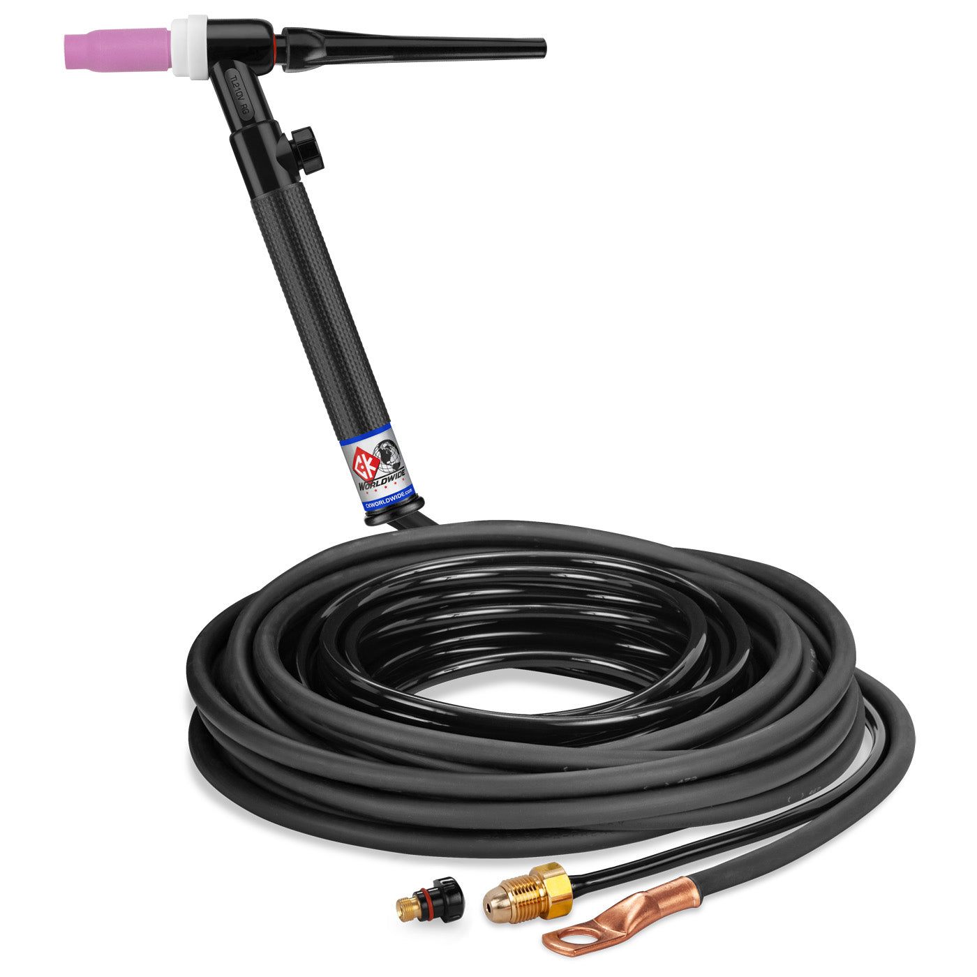 CK Worldwide TL2125VN RG - 200 Amp Rigid Head TIG Torch with Valve, Gas-Cooled, 12.5' Standard Cable