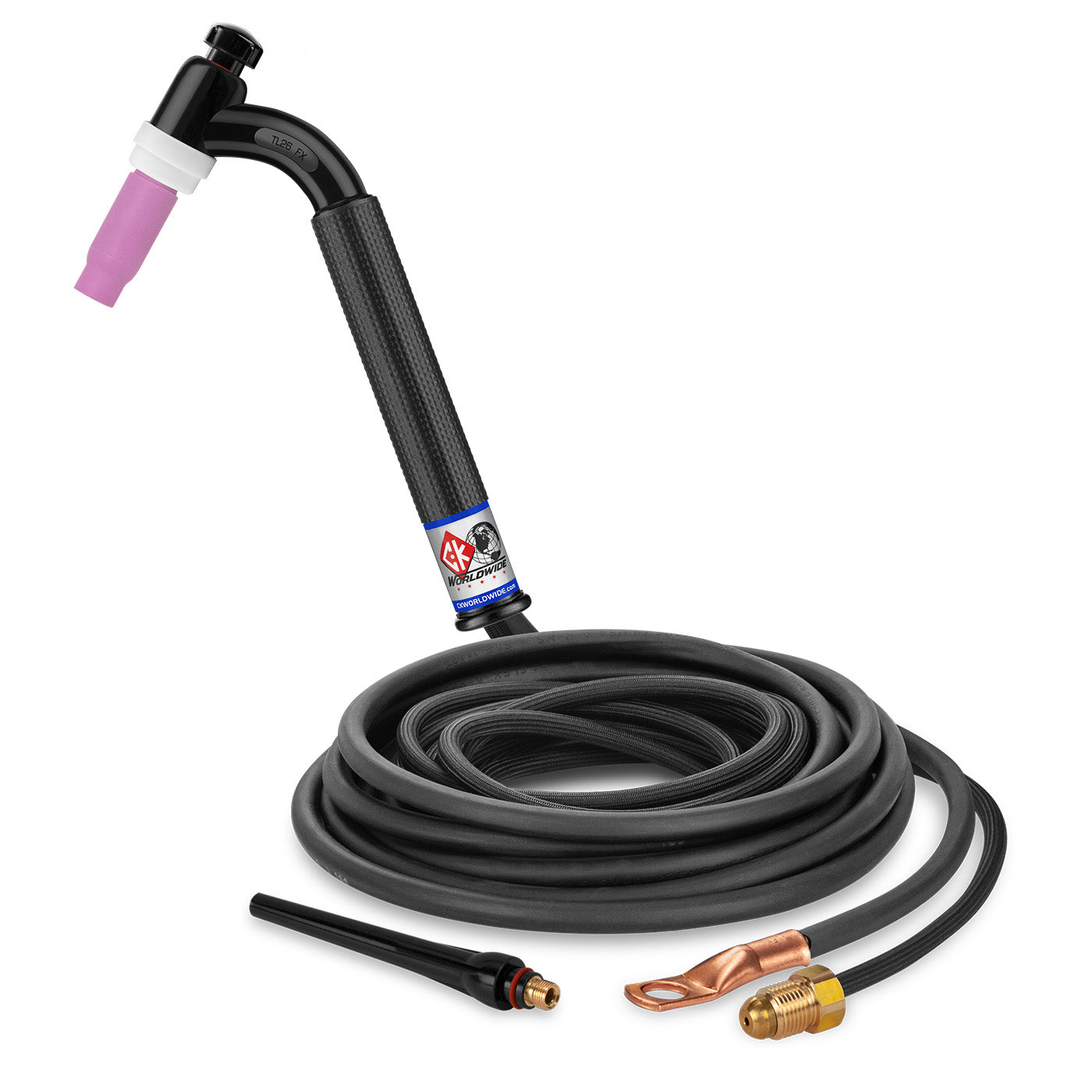 CK Worldwide TL26-12-2SF FX - 200 Amp Flex Head TIG Torch, Gas-Cooled, 12.5' Superflex Cables