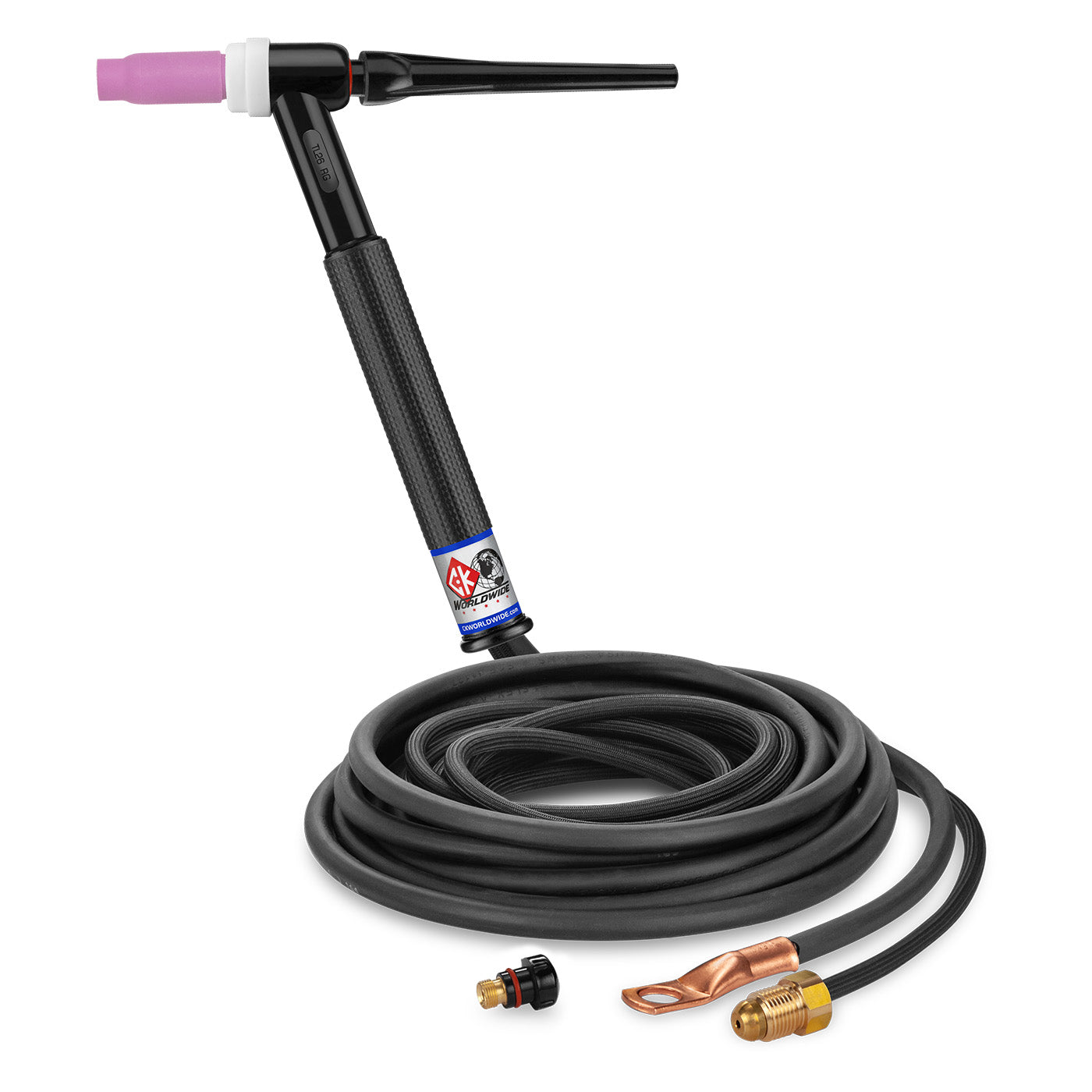 CK Worldwide TL26-12-2SF RG 200 Amp Rigid TIG Torch, Gas-Cooled, 12.5' Superflex Cable, Trim-Line