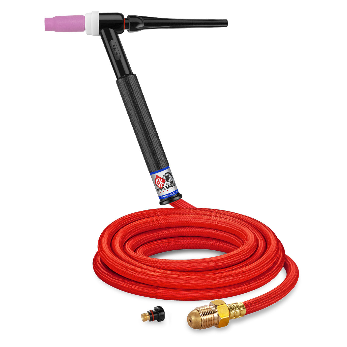 CK Worldwide TL26-12-RSF RG - 200 Amp Gas-Cooled TIG Torch, Rigid Head, 12.5' SuperFlex Cable