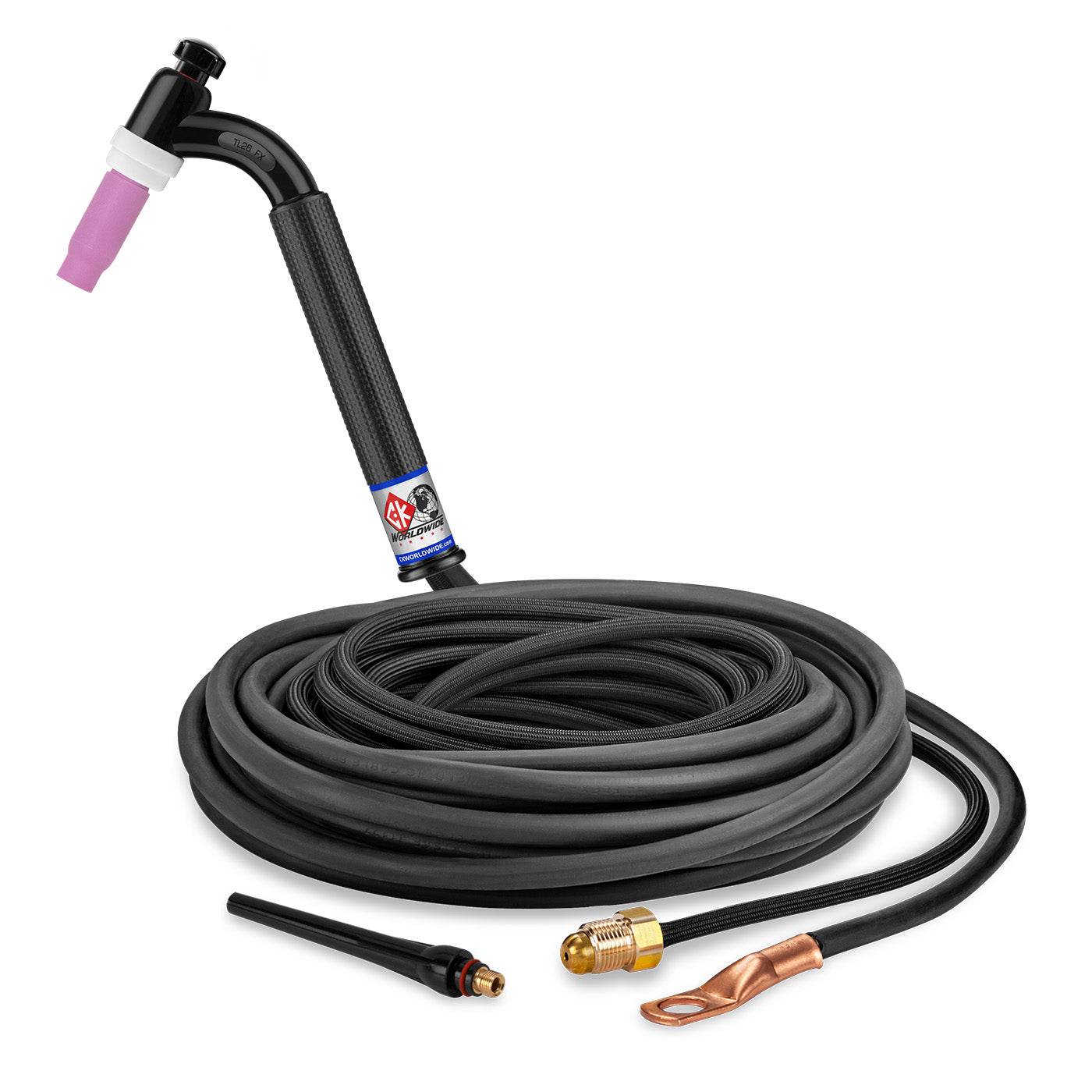 CK Worldwide TL26-25-2SF FX 200 Amp Flex Head TIG Torch Gas-Cooled 25' Superflex Cable Trim-Line