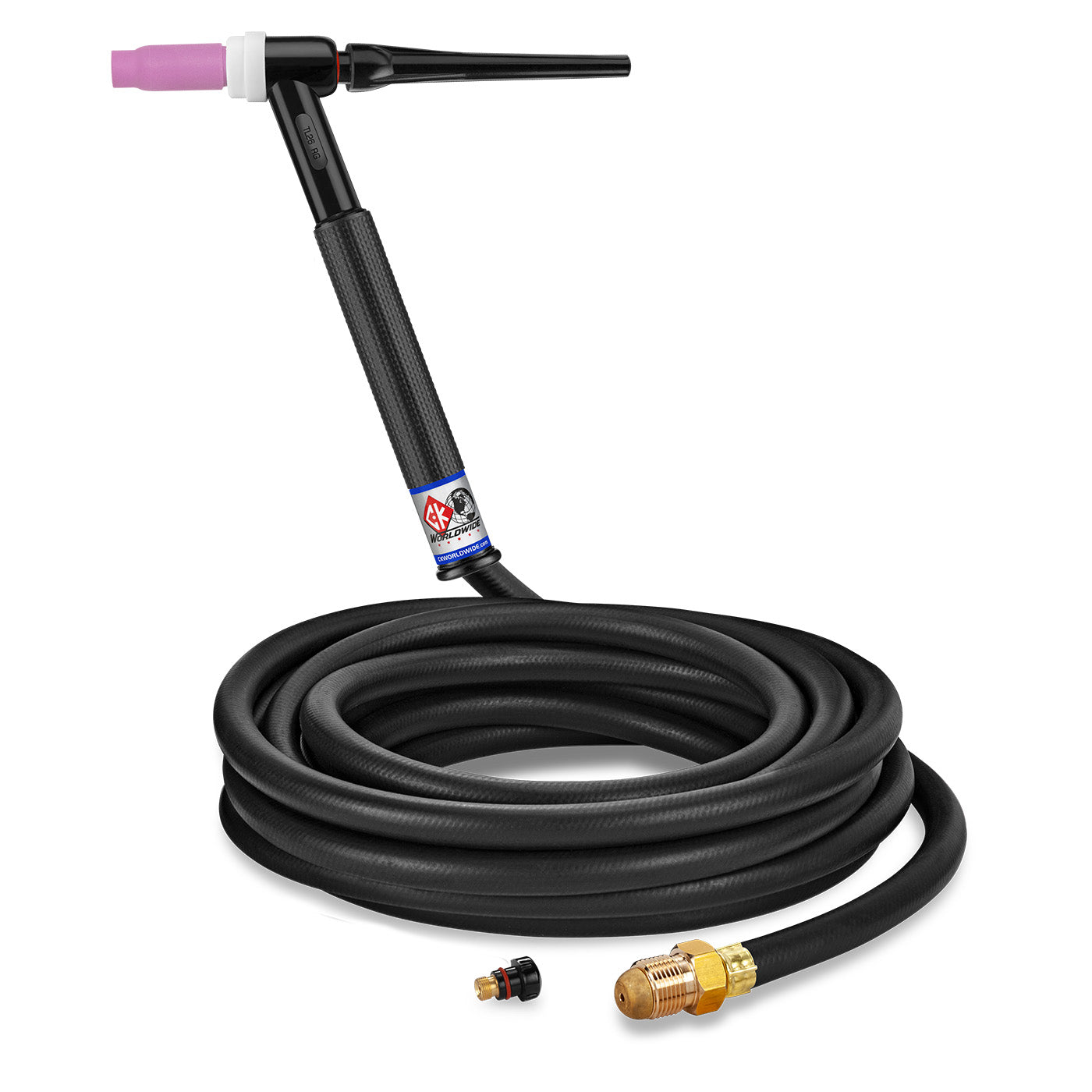 CK Worldwide TL26-25-R RG - 200 Amp Gas-Cooled TIG Torch, Rigid Head, 25' Cable