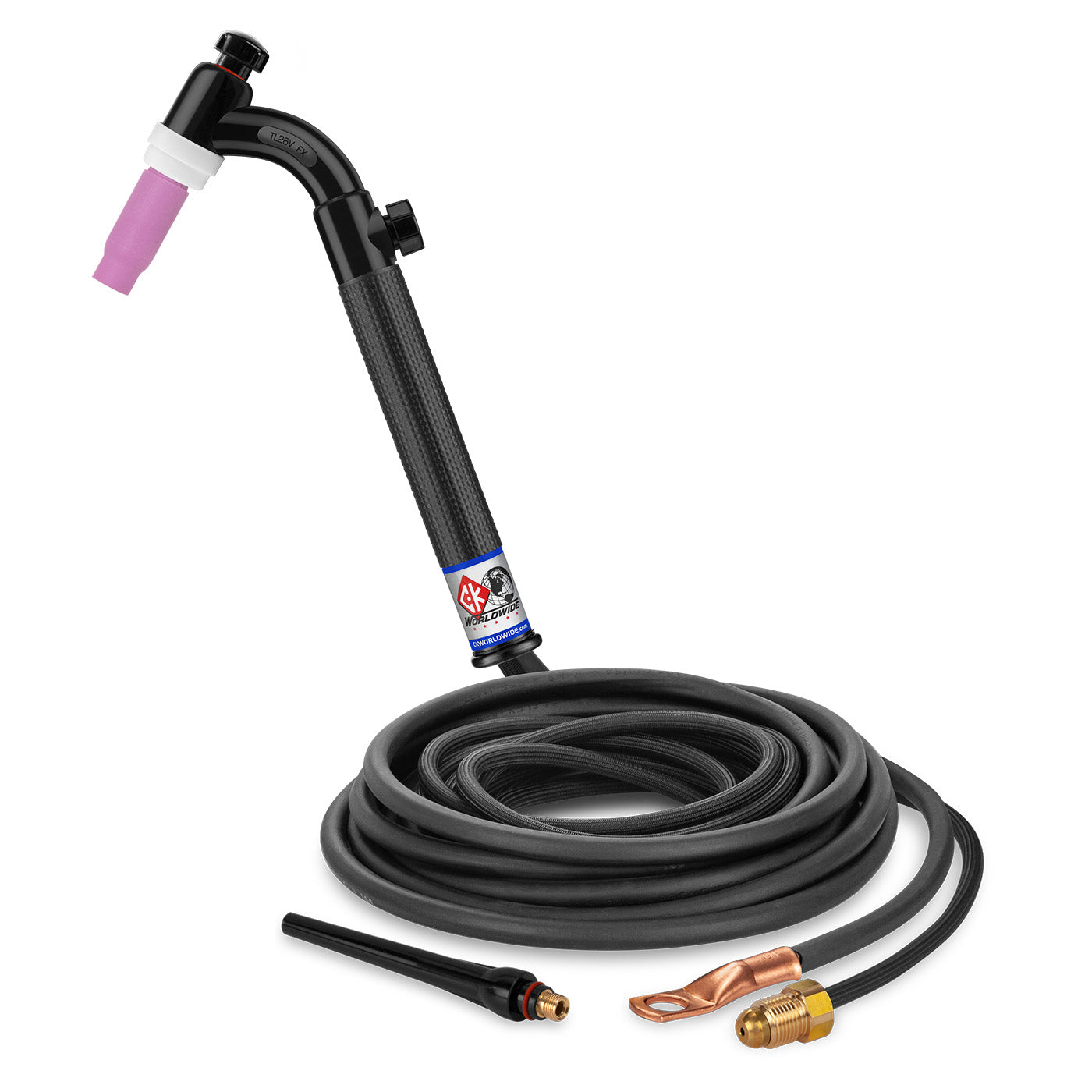CK Worldwide TL26V-12-2SF FX Flex Head TIG Torch with Valve, 200 Amp, Gas-Cooled, 12.5' SuperFlex
