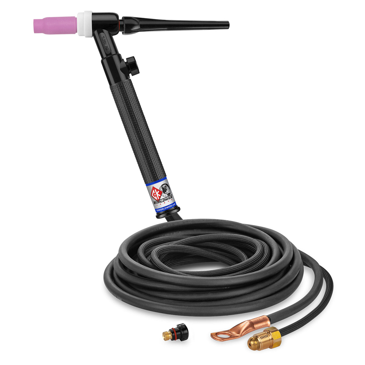CK Worldwide TL26V-12-2SF RG 200 Amp Rigid Head TIG Torch with Valve, Gas-Cooled, 12.5' SuperFlex Cable