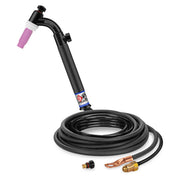 CK Worldwide TL26V-12-2 FX - 200 Amp Flex Head TIG Torch with Valve, Gas-Cooled, 12.5' 2-Piece Cable, Trim-Line