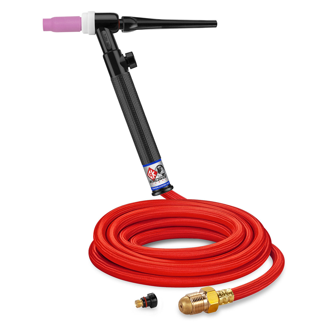 CK Worldwide TL26V-12-RSF FX - 200 Amp Flex Head TIG Torch with Valve, Gas-Cooled, 12.5' SuperFlex, Trim-Line