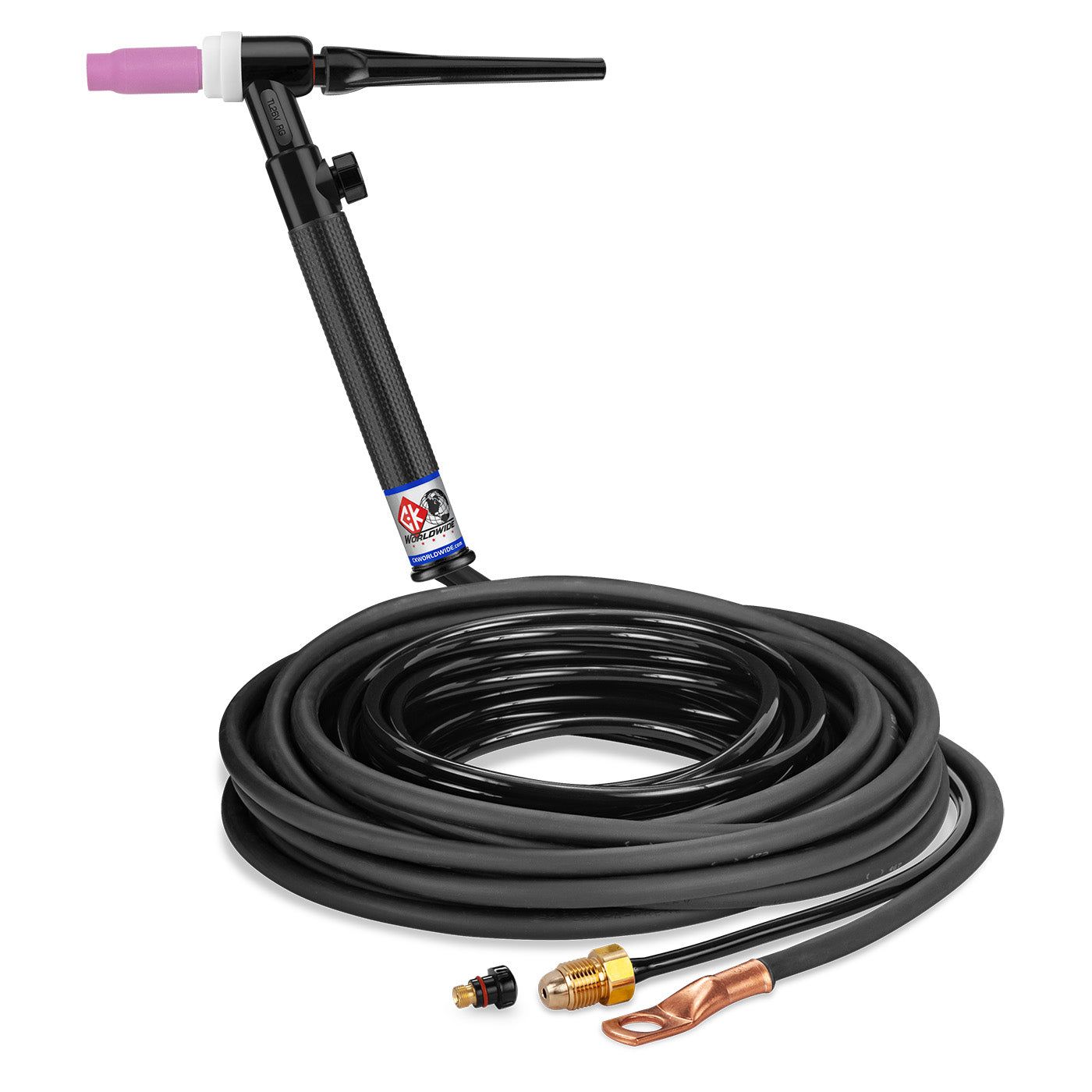 CK Worldwide TL26V-25-2 RG 200 Amp Rigid Head TIG Torch with Valve, Gas-Cooled, 25' Cable