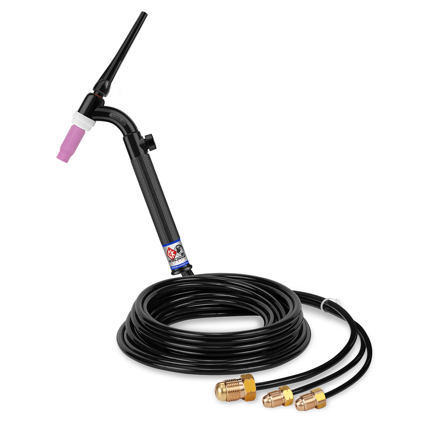CK Worldwide TL312V FX - 350 Amp Flex Head TIG Torch with Valve, Water-Cooled, 12.5' Standard Cables, Trim Line