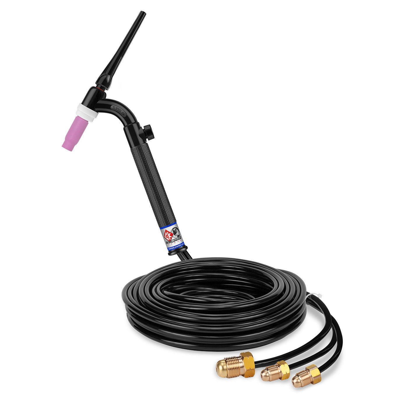 CK Worldwide TL325V FX - 350 Amp Flex Head TIG Torch with Valve, Water-Cooled, 25' Standard Cables, Trim Line