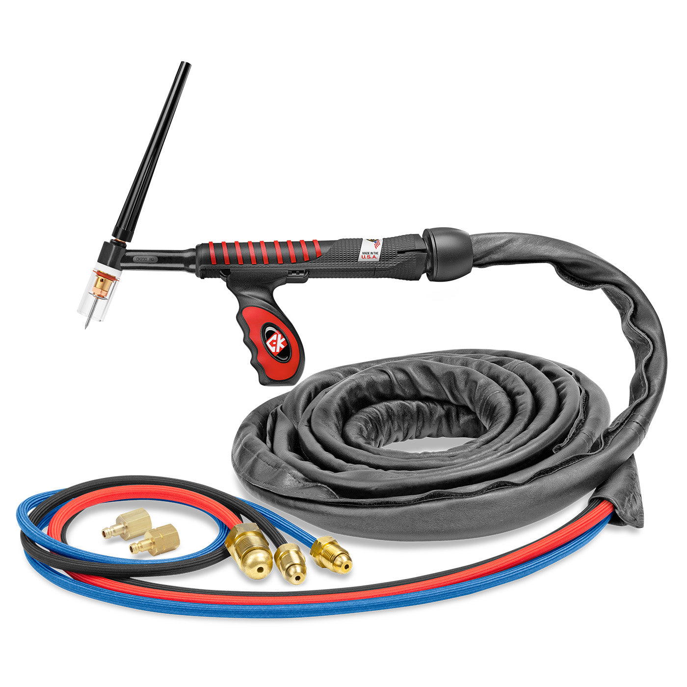 CK Worldwide US2312SF 230 Amp Water-Cooled TIG Torch with Rigid Head, 12.5' Super-Flex Cables