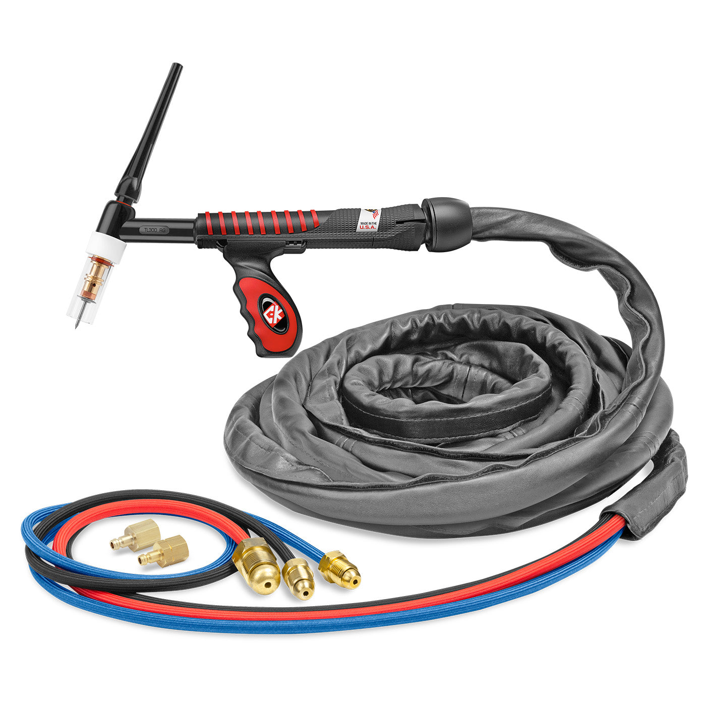 CK Worldwide USTL325SF TIG Torch - 350 Amp Water-Cooled, 25' Super-Flex Cable, Rigid Head, Trim-Line