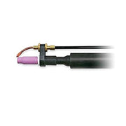 CK Cold Wire Machine Torch 400 Amp with pink ceramic cup, brass fittings, and coiled black cable, TIG welding torch