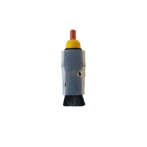 EASYkleen EKP107 Plus MIG weld cleaning brush with yellow cap, cylindrical carbon bristle head and vent holes