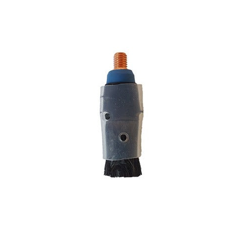 EASYkleen EKPRO-131 Pro-M weld cleaning brush with grey body, blue cap, wide carbon bristle head and stud