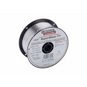 Lincoln Electric SuperGlaze 4043 aluminum MIG wire 0.035 in 1 lb spool, silver aluminium wire on grey plastic spool