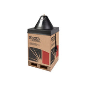 Lincoln Electric SuperGlaze 5554 aluminum MIG wire bulk drum on pallet with Lincoln Electric branding and lid