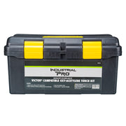 Forney Industrial Pro medium duty 250 Series Victor-compatible oxy-acetylene kit in black plastic carry case torch kit