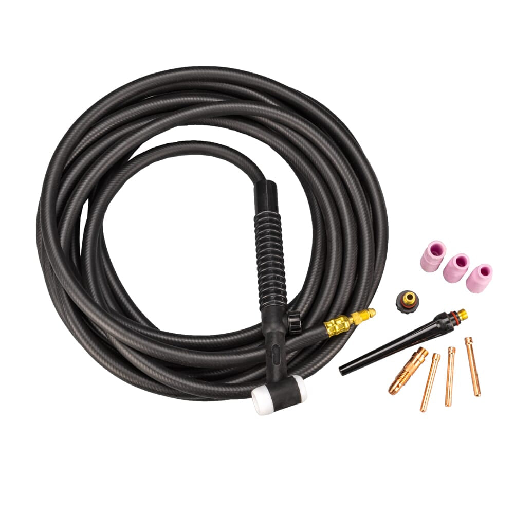 TIG Torch Assy Hw17 150 Amp 25' 1 Pc Flex Head & Valve Rbr