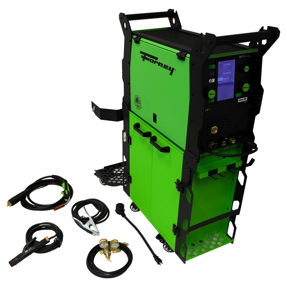 Forney® PRO 250 Multi-Process Welder with Dual Cylinder Cabinet Cart