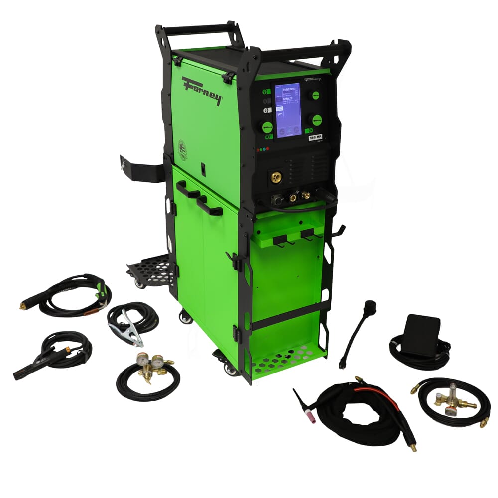 Forney® PRO 250 Multi-Process Welder with TIG Accessory Package and Dual Cylinder Cabinet Cart