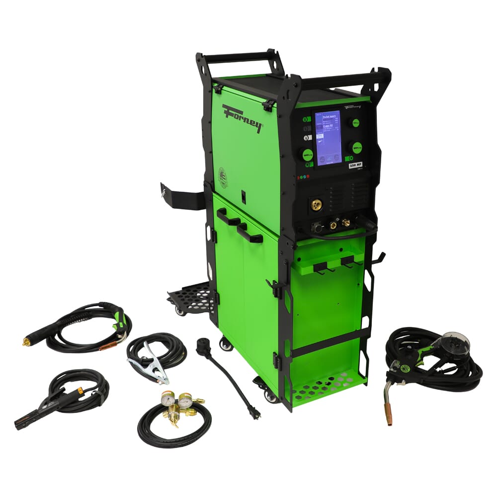Forney® PRO 250 Multi-Process Welder Hornet Spool Gun Accessory Package and Dual Cylinder Cabinet Cart