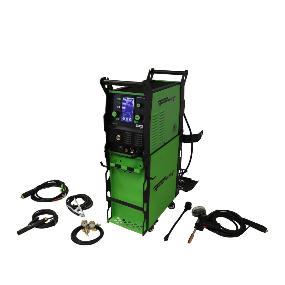 Forney® PRO 250 Multi-Process Welder 250 Amp Spool Gun Accessory Package and Dual Cylinder Cabinet Cart