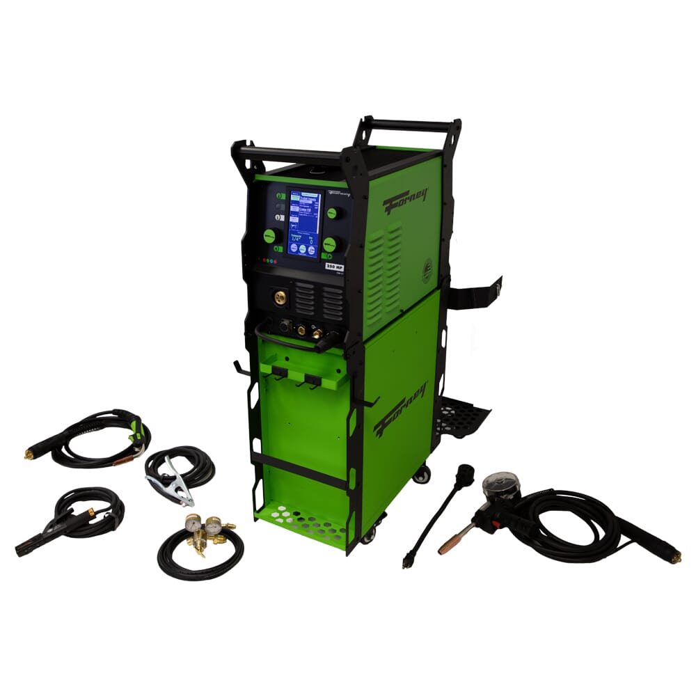 Forney® PRO 250 Multi-Process Welder 250 Amp Spool Gun Accessory Package and Dual Cylinder Cabinet Cart