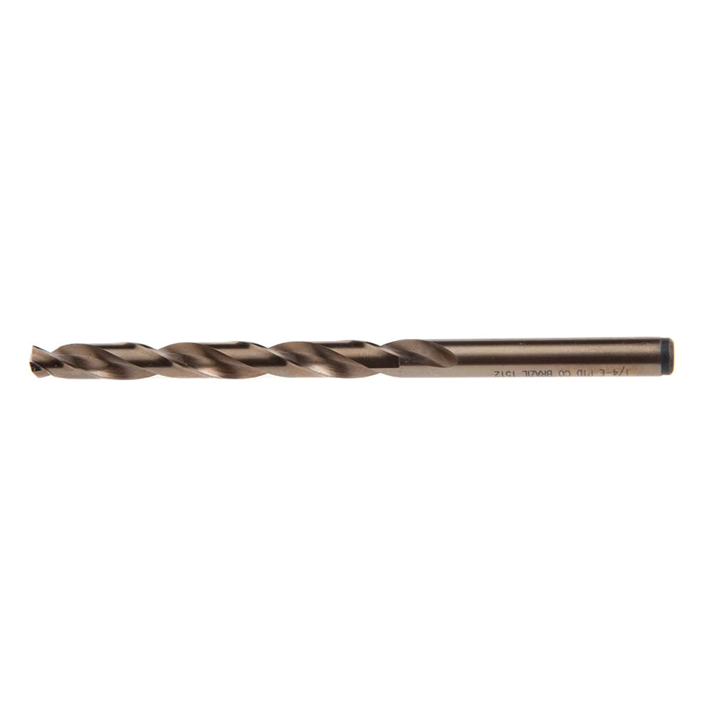 8 Percent Cobalt Drill Bit, 135 Degree Split Point, 1/4 in