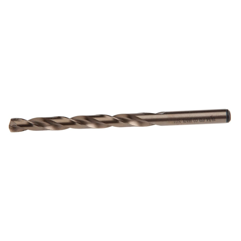 8 Percent Cobalt Drill Bit, 135 Degree Split Point, 19/64 in