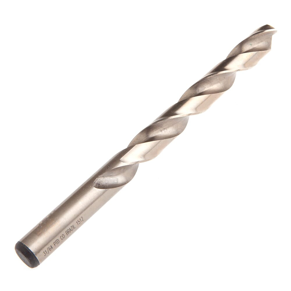 8 Percent Cobalt Drill Bit, 135 Degree Split Point, 31/64 in