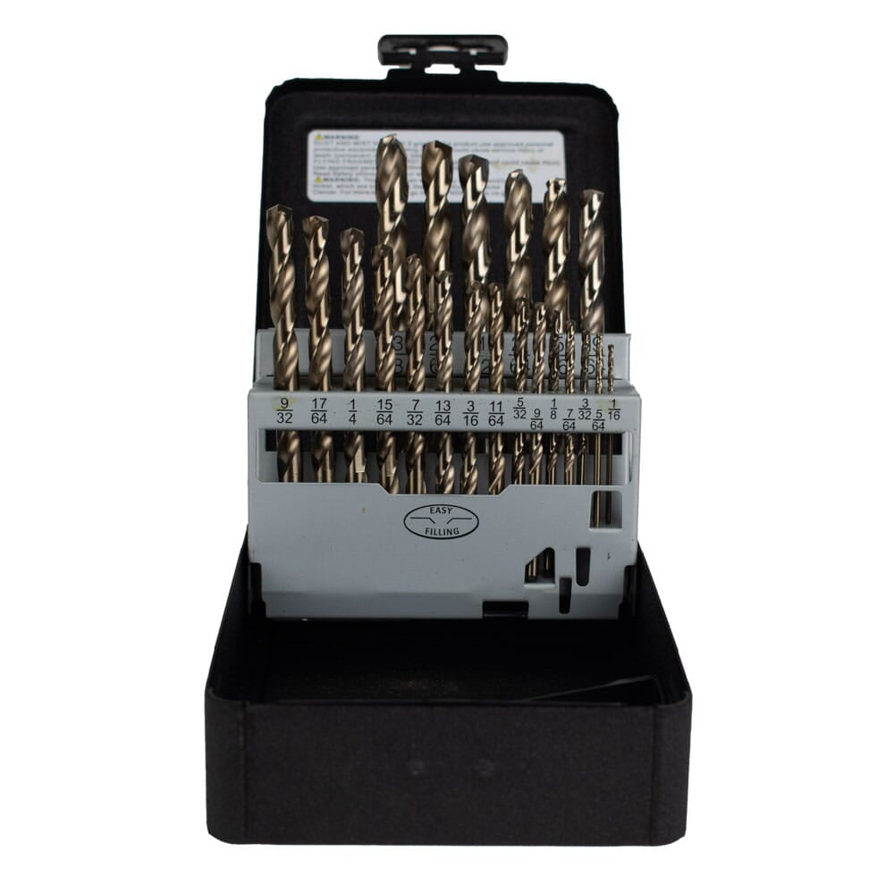 21-Piece 8 Percent Cobalt Drill Bit Set, 135 Degree Split Point (1/16 in - 3/8 in x 64ths)