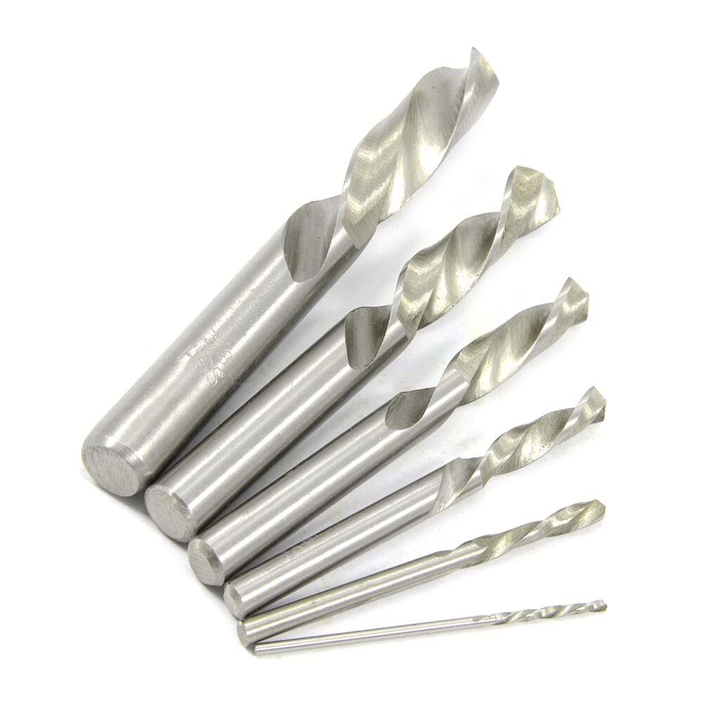 6-Piece Stubby Left Hand Drill Bit Set, High Speed Steel (HSS)