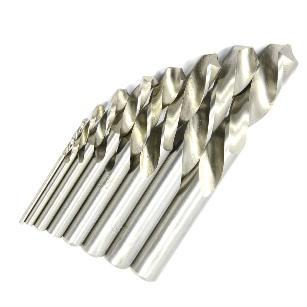 8-Piece Stubby Left Hand Drill Bit Set, High Speed Steel (HSS)
