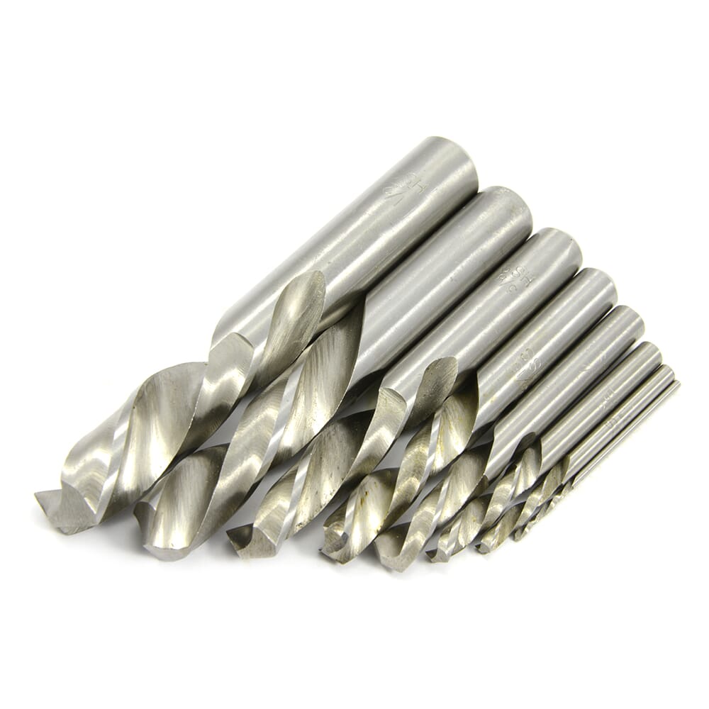 8-Piece Stubby Left Hand Drill Bit Set, High Speed Steel (HSS)