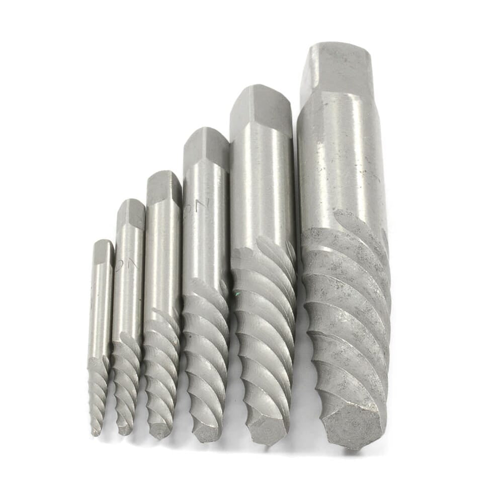 6-Piece Helical Flute Screw Extractor Set