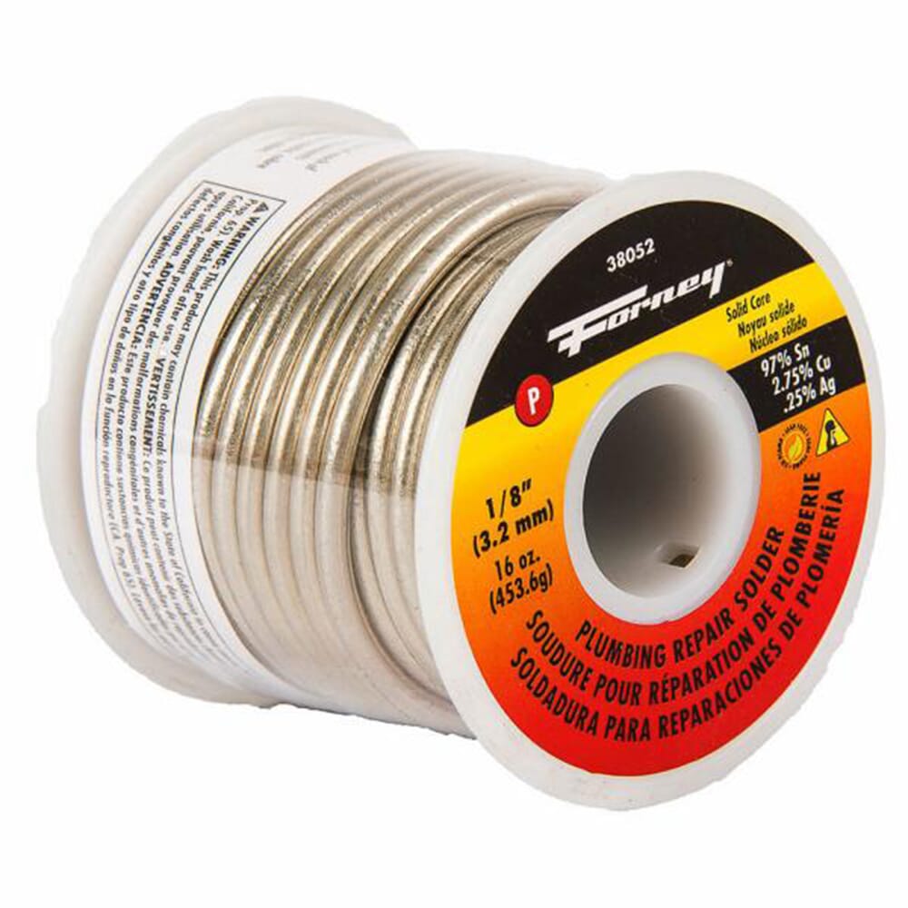 Solder, Lead Free (LF), Plumbing Repair, Solid Core, 1/8 in, 16 Ounce