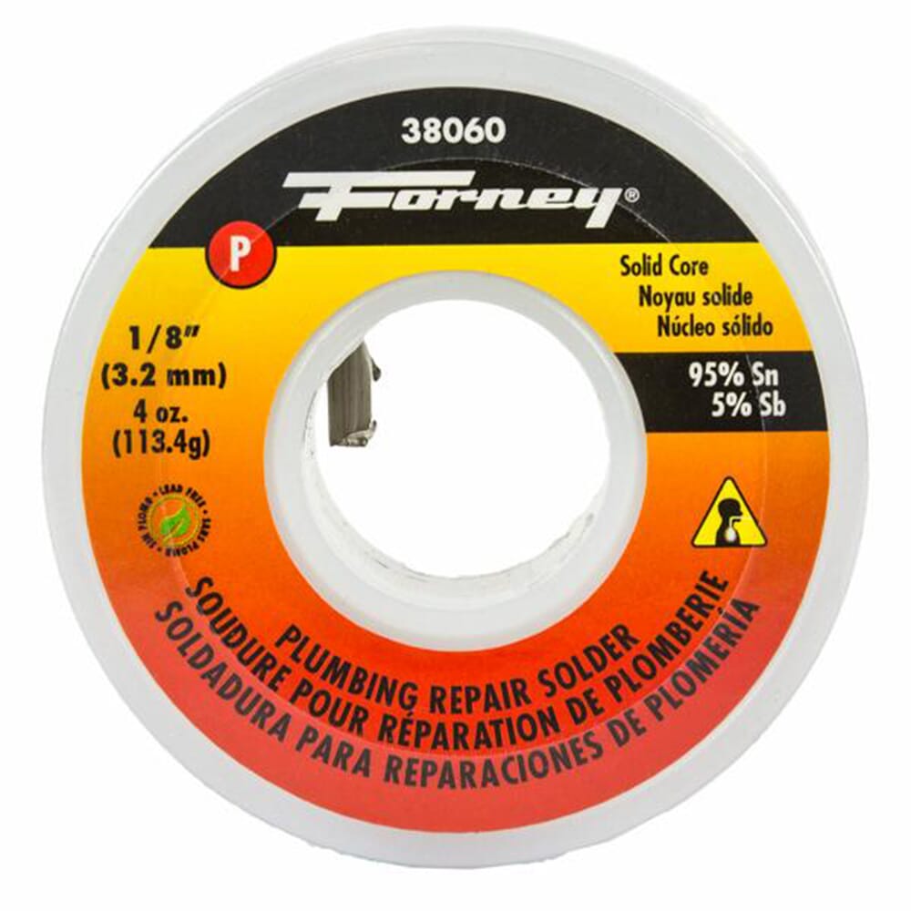 Solder, Lead Free (LF), Plumbing Repair, Solid Core, 1/8 in, 4 Ounce