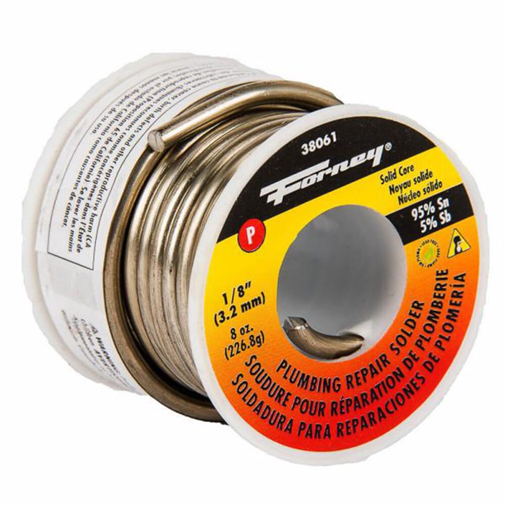 Solder, Lead Free (LF), Plumbing Repair, Solid Core, 1/8 in, 8 Ounce