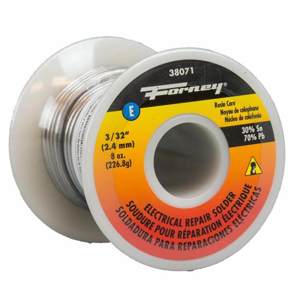 Solder, Electrical Repair, Rosin Core, 3/32 in, 8 Ounce
