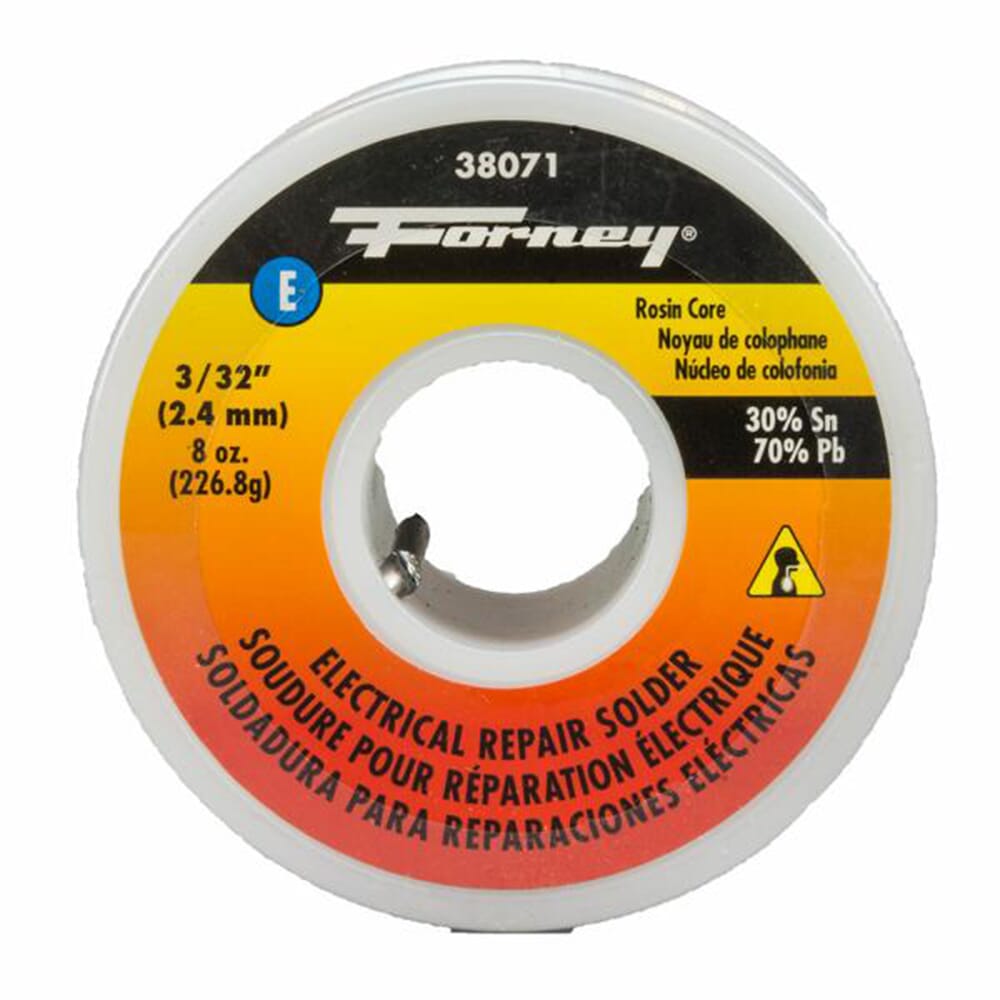 Solder, Electrical Repair, Rosin Core, 3/32 in, 8 Ounce