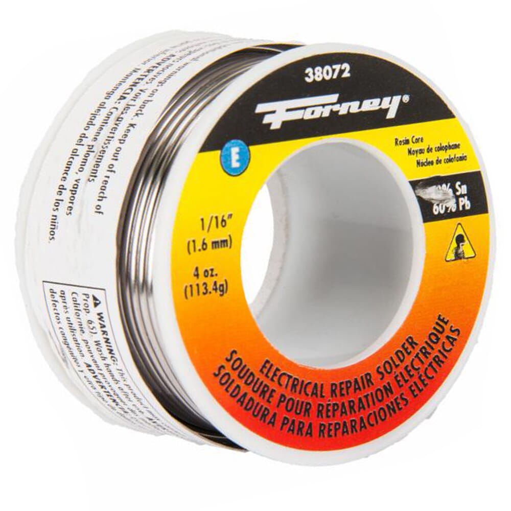 Solder, Electrical Repair, Rosin Core, 1/16 in, 4 Ounce