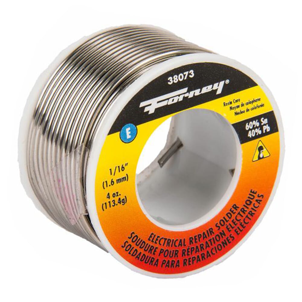 Solder, Electrical Repair, Rosin Core, 1/16 in, 4 Ounce